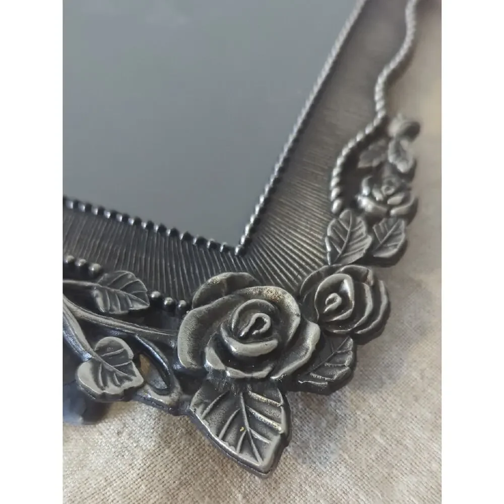 Vintage Rose Metal Picture Frame 10x7 Romantic Cottage Decor  Coquette Vanity